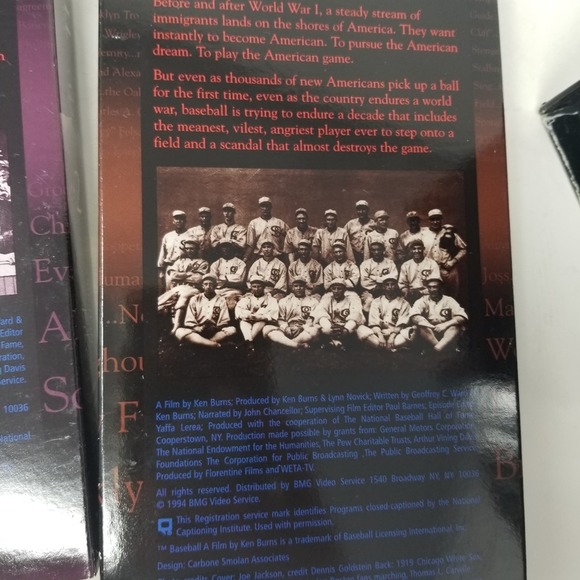 Legendary Ken Burns BASEBALL  9 Inning VHS Box Set Vintage Sports Docu-Series - Picture 7 of 13